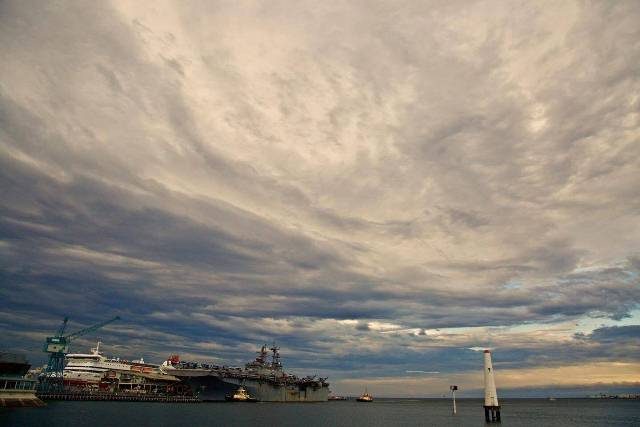 US Navy in Port